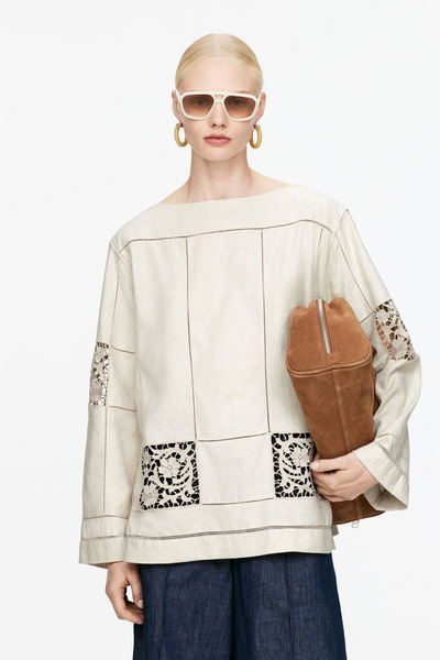 Embroidered Top – Light Beige – Women – ARKET WW