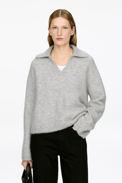 Tröja i alpacka och ull – Gråmelerad – Women – ARKET SE