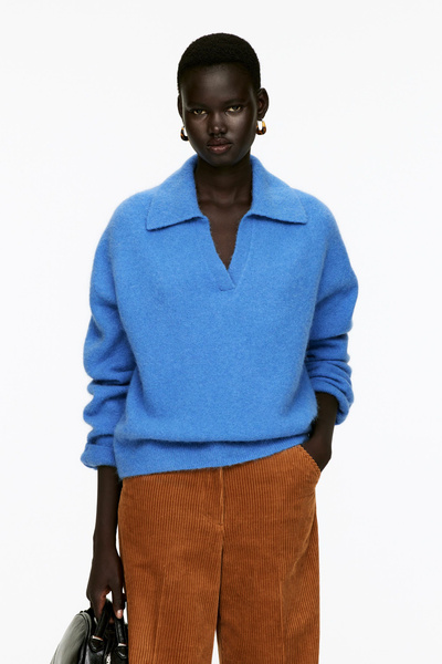 Pull en mélange de laine et d'alpaga – Bleu – ARKET FR