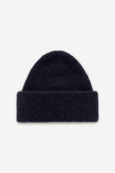 ARKET ウール アルパカ　ネイビー ニット帽 Alpaca-Wool Blend Beanie – Dark Blue – Women – ARKET NL