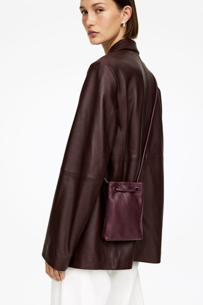 Leather Crossbody Bag – Burgundy – Women – ARKET GB