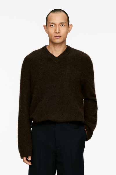 Pull décontracté en mélange d'alpaga – Marron – ARKET FR