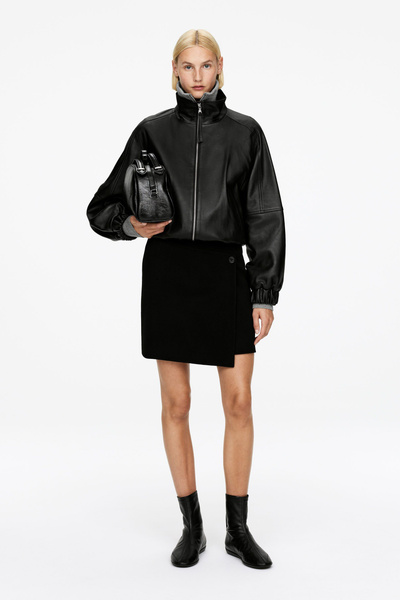 Jupe en mélange de laine doublée – Noir – Femme – ARKET FR