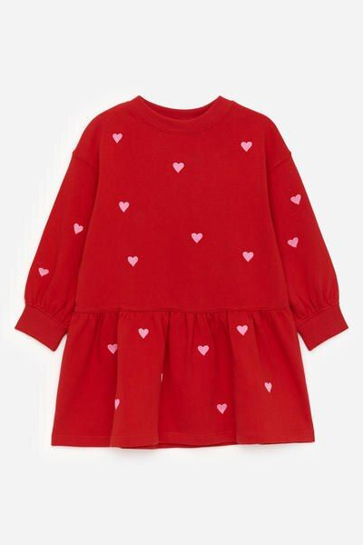 Vestido sudadera oversize – Rojo/rosa – Children – ARKET ES