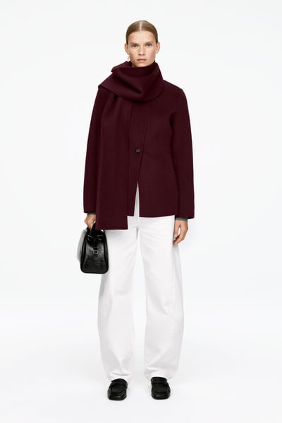 Doublé Wool-Blend Blazer – Burgundy – Women – ARKET GB