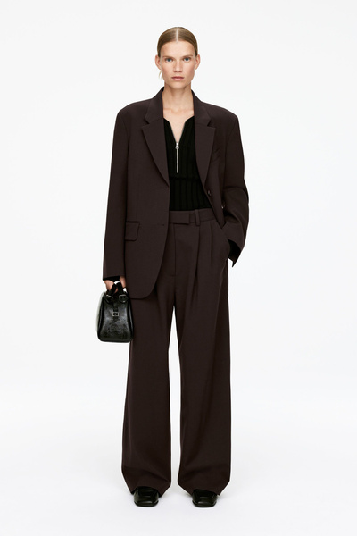 Wide-Leg Tailored Trousers – Dark Brown – Women – ARKET NO