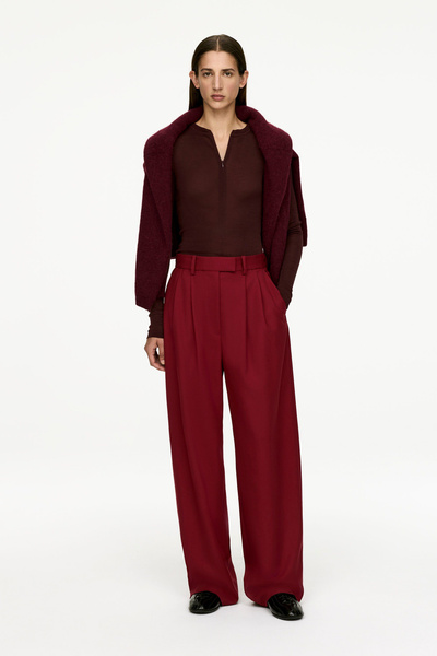 Bundfaltenhose aus Wolle – Dunkelrot – Damen – ARKET DE