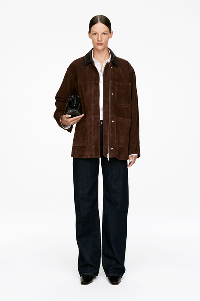 Suede Jacket – Dark Brown – Women – ARKET GB