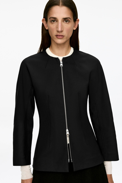 Zip-Up Peplum Top – Black – Women – ARKET WW