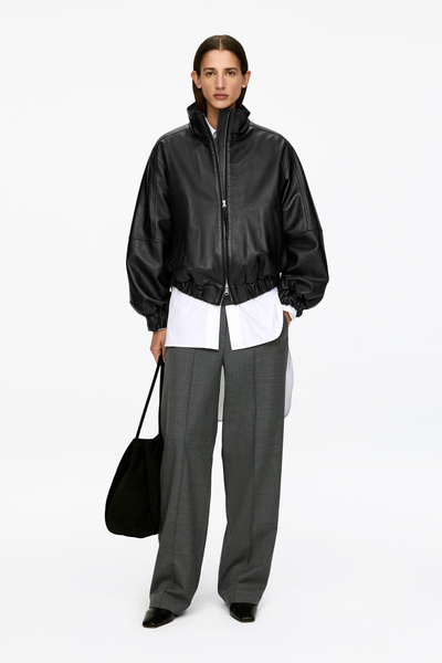 Veste en cuir – Noir – Femme – ARKET FR