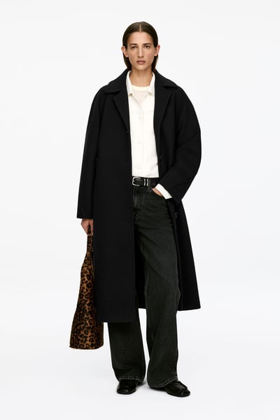 Oversized Wool-Blend Coat – Black – Women – ARKET NL