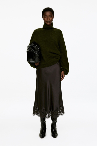 Jupe en satin avec finition en dentelle – ARKET FR