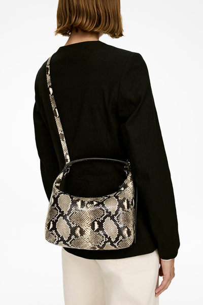 Boxy Leather Bag – Black/Snake Pattern – Women – ARKET WW