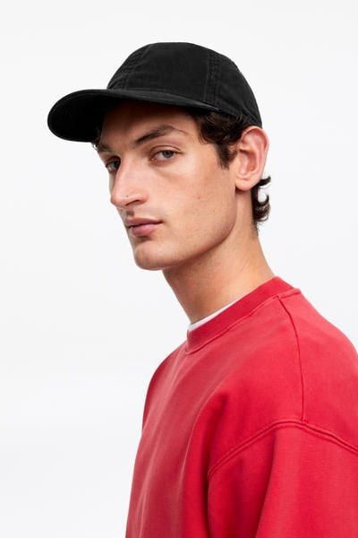 Washed Cotton Canvas Cap – Black – Men – ARKET EU