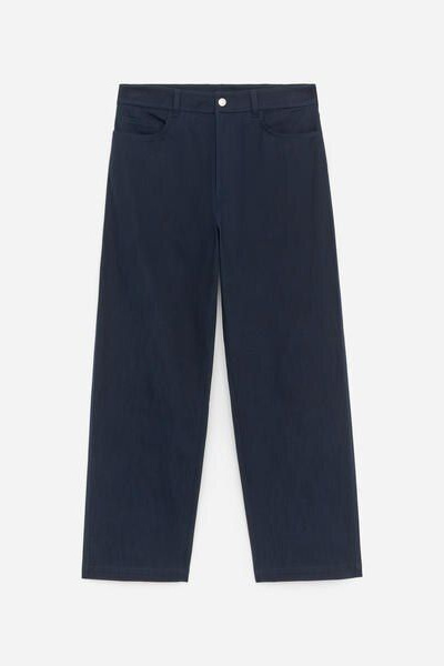 Relaxed Cotton Twill Trousers – Dark Blue – Women – ARKET GB