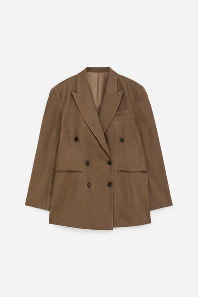 Double-Breasted Blazer – Dark Beige – Women – ARKET NL