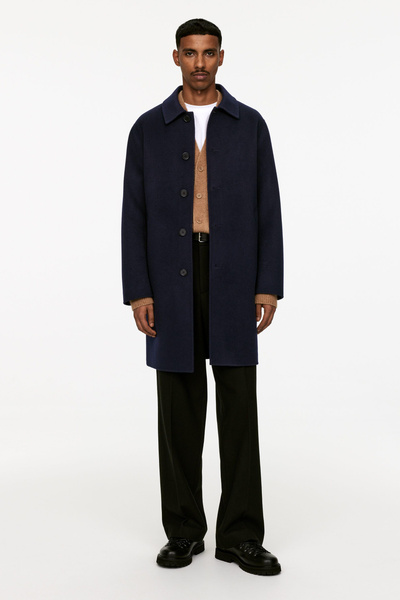Double-Face Wool Blend Coat – Dark Blue – Men – ARKET NL