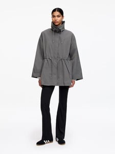 High-Collar Nylon Jacket – Black – Women – ARKET DK