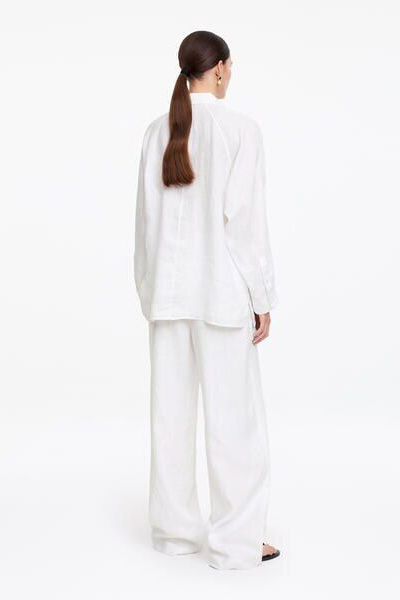 Relaxed Linen Shirt – White – Women – ARKET EU