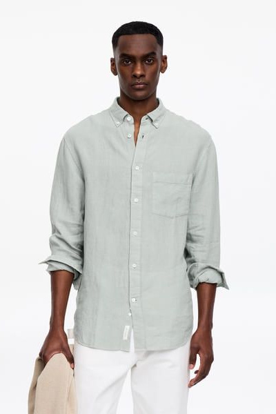 Relaxed Linen Shirt – Mint Green – Men – ARKET EU